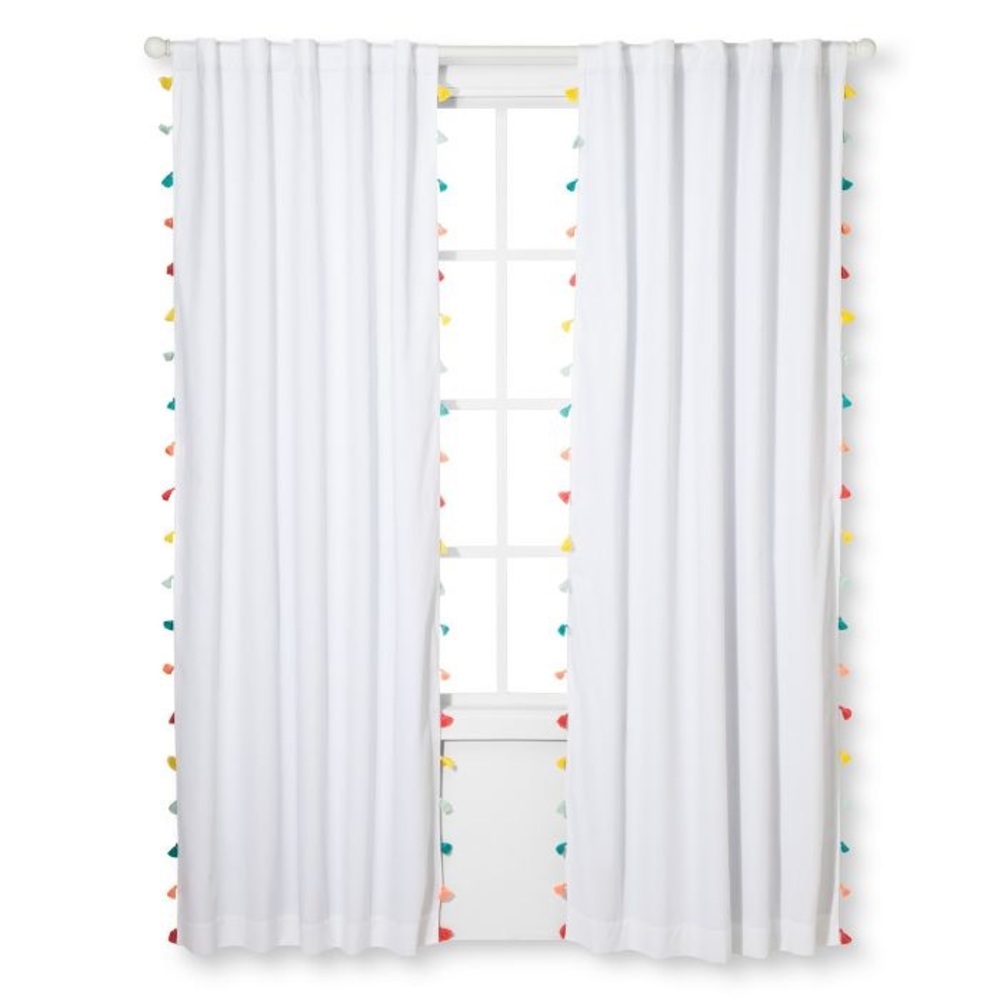 Target Pillowfort Tassel Canopy Blackout Curtains